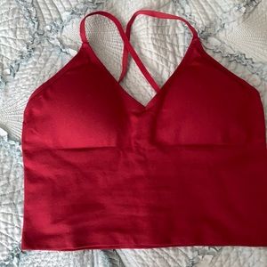 Girls Who Lift Crop Top Sports Bra Size S/M Maroon